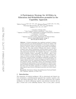 A Participatory Strategy for AI Ethics in Education and Rehabilitation grounded in the Capability Approach