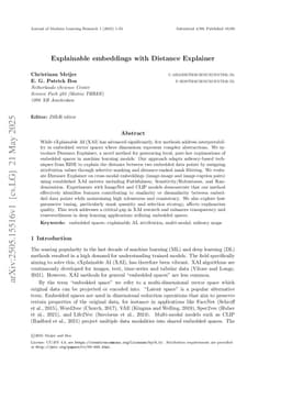 Explainable embeddings with Distance Explainer