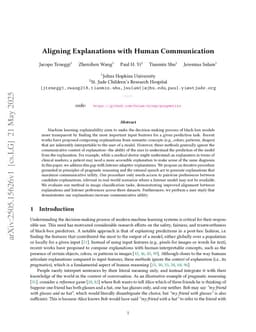 Aligning Explanations with Human Communication