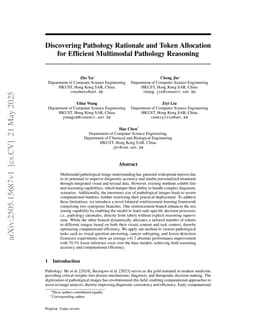 Discovering Pathology Rationale and Token Allocation for Efficient Multimodal Pathology Reasoning