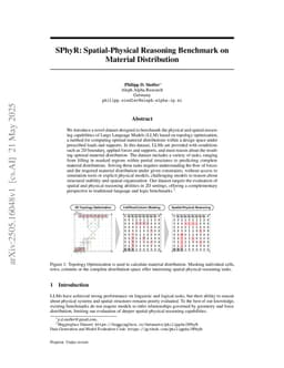 SPhyR: Spatial-Physical Reasoning Benchmark on Material Distribution