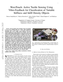 WaveTouch: Active Tactile Sensing Using Vibro-Feedback for Classification of Variable Stiffness and Infill Density Objects