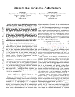Bidirectional Variational Autoencoders
