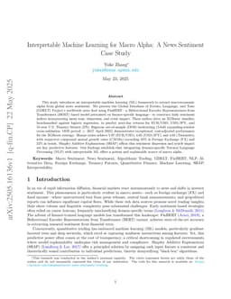 Interpretable Machine Learning for Macro Alpha: A News Sentiment Case Study