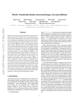 TRAIL: Transferable Robust Adversarial Images via Latent diffusion