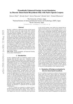 Prosodically Enhanced Foreign Accent Simulation by Discrete Token-based Resynthesis Only with Native Speech Corpora