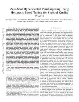 Zero-Shot Hyperspectral Pansharpening Using Hysteresis-Based Tuning for Spectral Quality Control