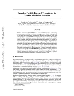 Learning Flexible Forward Trajectories for Masked Molecular Diffusion