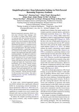 SimpleDeepSearcher: Deep Information Seeking via Web-Powered Reasoning Trajectory Synthesis