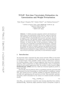 TULiP: Test-time Uncertainty Estimation via Linearization and Weight Perturbation