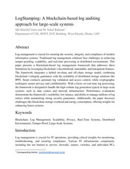 LogStamping: A blockchain-based log auditing approach for large-scale systems