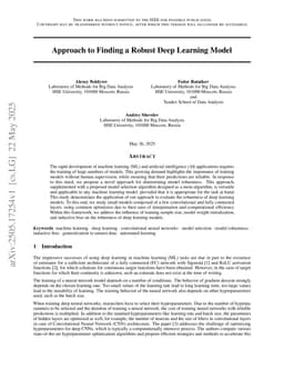 Approach to Finding a Robust Deep Learning Model