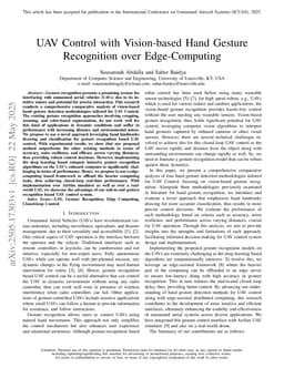 UAV Control with Vision-based Hand Gesture Recognition over Edge-Computing