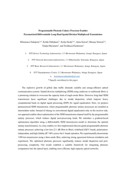 Programmable Photonic Unitary Processor Enables Parametrized Differentiable Long-Haul Spatial Division Multiplexed Transmission