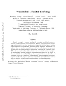 Wasserstein Transfer Learning