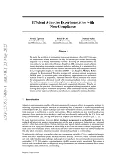 Efficient Adaptive Experimentation with Non-Compliance