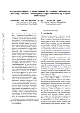 Reverse-Speech-Finder: A Neural Network Backtracking Architecture for Generating Alzheimer's Disease Speech Samples and Improving Diagnosis Performance
