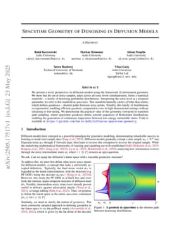 Spacetime Geometry of Denoising in Diffusion Models