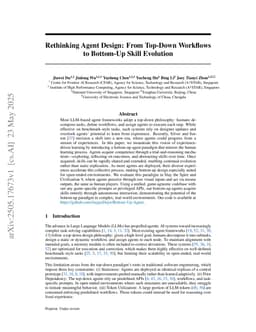 Rethinking Agent Design: From Top-Down Workflows to Bottom-Up Skill Evolution