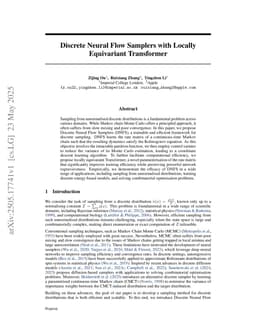 Discrete Neural Flow Samplers with Locally Equivariant Transformer