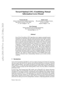 Toward Optimal ANC: Establishing Mutual Information Lower Bound