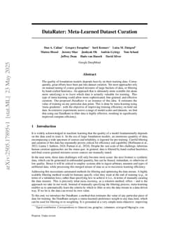 DataRater: Meta-Learned Dataset Curation