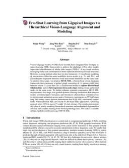 Few-Shot Learning from Gigapixel Images via Hierarchical Vision-Language Alignment and Modeling