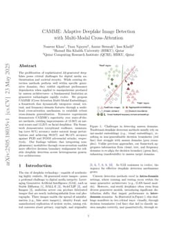 CAMME: Adaptive Deepfake Image Detection with Multi-Modal Cross-Attention