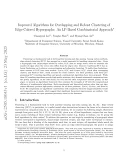 Improved Algorithms for Overlapping and Robust Clustering of Edge-Colored Hypergraphs: An LP-Based Combinatorial Approach
