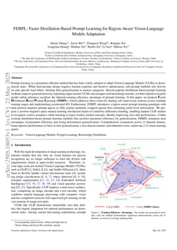 FDBPL: Faster Distillation-Based Prompt Learning for Region-Aware Vision-Language Models Adaptation
