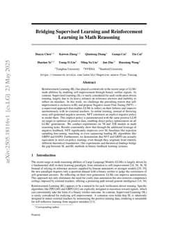 Bridging Supervised Learning and Reinforcement Learning in Math Reasoning