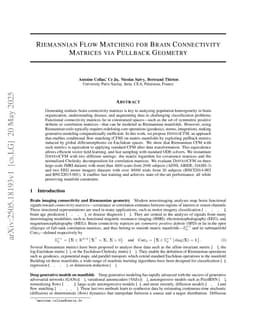 Riemannian Flow Matching for Brain Connectivity Matrices via Pullback Geometry