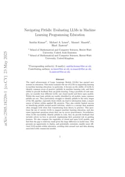 Navigating Pitfalls: Evaluating LLMs in Machine Learning Programming Education