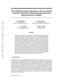 Preconditioned Langevin Dynamics with Score-Based Generative Models for Infinite-Dimensional Linear Bayesian Inverse Problems