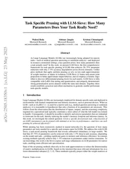 Task Specific Pruning with LLM-Sieve: How Many Parameters Does Your Task Really Need?