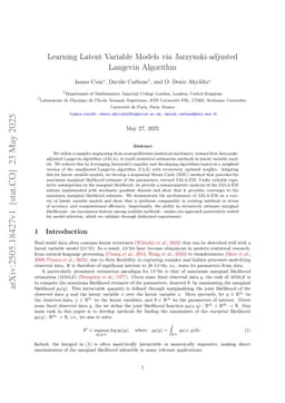 Learning Latent Variable Models via Jarzynski-adjusted Langevin Algorithm