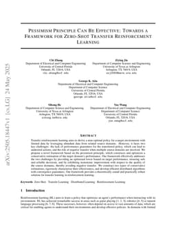 Pessimism Principle Can Be Effective: Towards a Framework for Zero-Shot Transfer Reinforcement Learning