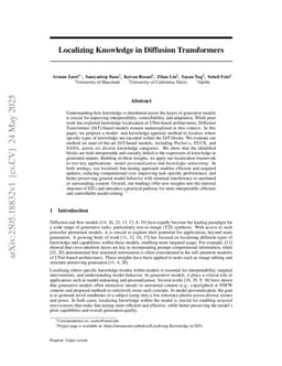 Localizing Knowledge in Diffusion Transformers