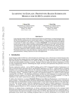 Learning to Explain: Prototype-Based Surrogate Models for LLM Classification