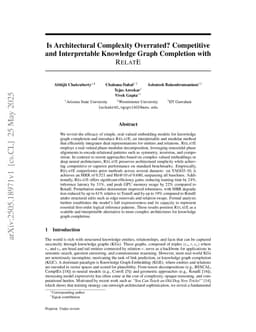 Is Architectural Complexity Overrated? Competitive and Interpretable Knowledge Graph Completion with RelatE
