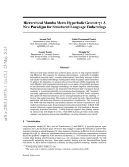 Hierarchical Mamba Meets Hyperbolic Geometry: A New Paradigm for Structured Language Embeddings