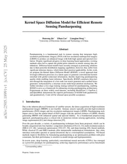 Kernel Space Diffusion Model for Efficient Remote Sensing Pansharpening