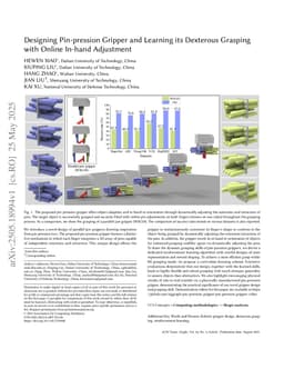 Designing Pin-pression Gripper and Learning its Dexterous Grasping with Online In-hand Adjustment