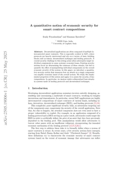 A quantitative notion of economic security for smart contract compositions