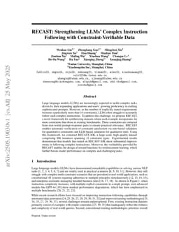 RECAST: Strengthening LLMs' Complex Instruction Following with Constraint-Verifiable Data