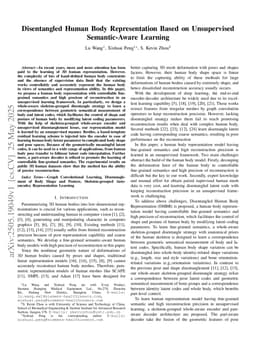 Disentangled Human Body Representation Based on Unsupervised Semantic-Aware Learning