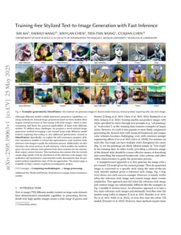 Training-free Stylized Text-to-Image Generation with Fast Inference