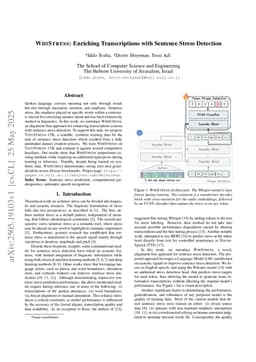 WHISTRESS: Enriching Transcriptions with Sentence Stress Detection