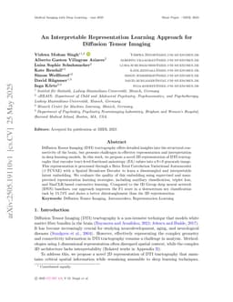 An Interpretable Representation Learning Approach for Diffusion Tensor Imaging