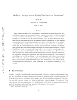 Do Large Language Models (Really) Need Statistical Foundations?